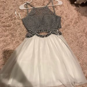silver homecoming dress
